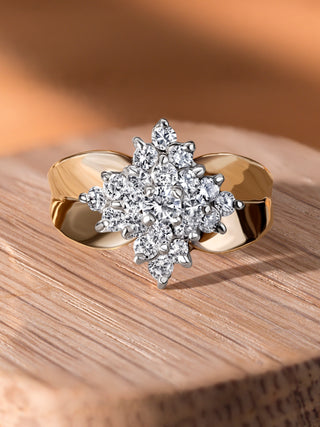 vintage diamond cluster ring