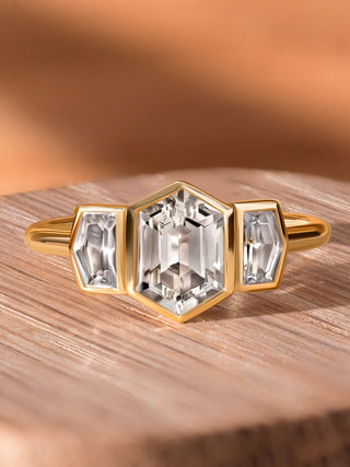 Vintage three-stone diamond engagement ring