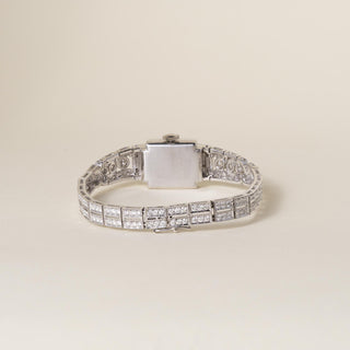 Vintage Hamilton 6 Carats Diamond Platinum Bracelet Cocktail Watch