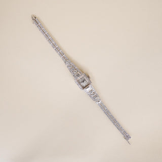 Vintage Hamilton 6 Carats Diamond Platinum Bracelet Cocktail Watch