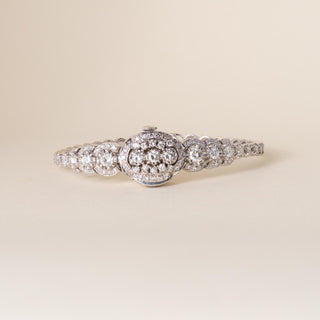 Vintage 1950's Rolex 8 Carats Diamond Ladies Hidden Watch 14K White Gold