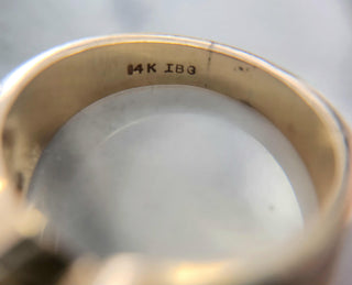 Vintage 1960's 0.50 Carat Diamond Clover Wide Gent's Ring 14K Gold