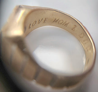 Vintage Modernist Diamond Solitaire Ring Brushed  14K Yellow Gold