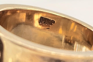 Vintage Diamond Pave Wide Band Modernist Cocktail Ring 14K Two Tone Gold