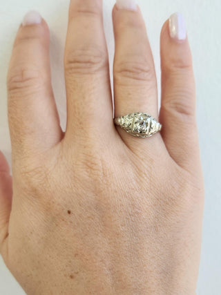 Art Deco 0.25 Carat Old Mine Cut Diamond Solitaire 14K White Gold