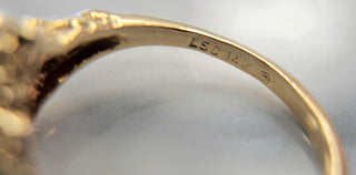 Vintage 14K Gold Nugget Style Diamond Ring