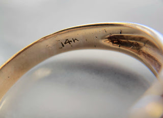 Retro 0.25 Carat Old Mine Cut Diamond Solitaire Ring Band 14k Two Tone Gold