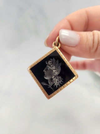 Victorian 14K Yellow Gold Carnelian Intaglio Pendant Locket