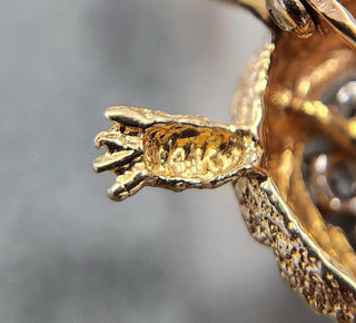 Vintage 0.50 Carat Diamond Turtle Brooch 14K Yellow Gold