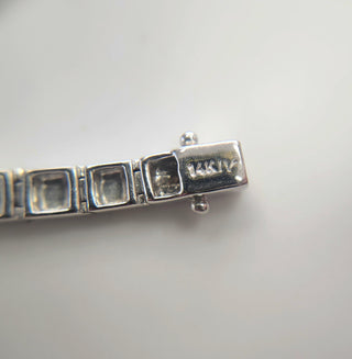14K White Gold 0.45 Carats Diamond Square Panel Bracelet
