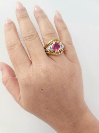 18K Gold Seidengang Pink Tourmaline and Diamond Ring