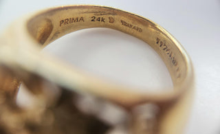 Vintage 24K Solid Gold Lucky Dragon Ring