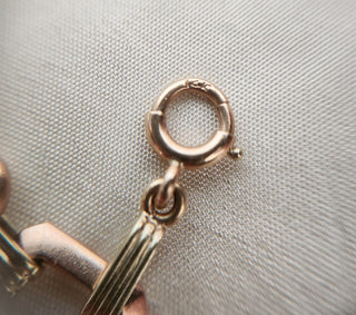 Vintage 14K Tri Gold Amethyst and Diamond Retro Bracelet