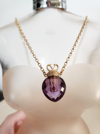 18K Valentino Amethyst and Diamond Perfume Bottle Necklace