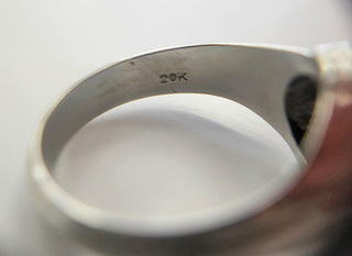 Art Deco 20K Gold Old European Cut and Sapphire Diamond Ring