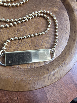 Vintage Cartier 18K Gold Diamond ID Bar Necklace