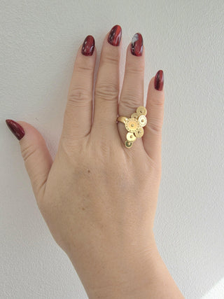 Bvlgari Cicladi 7 Disc 18K Yellow Gold Ring