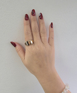 Vintage 14K Gents Diamond and Onyx Ring Band