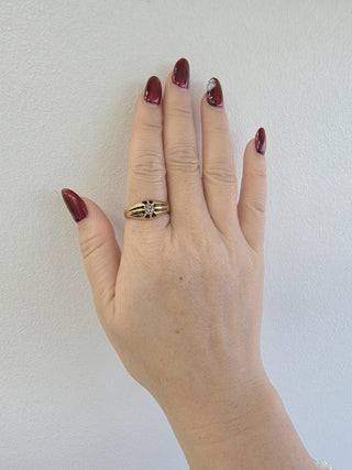 Victorian 18K Gold 0.50 Carat Old Mine Cut Cushion Diamond Belcher Ring