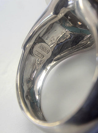 18K Italian Gold Rajola Turquoise & Diamond Cocktail Ring