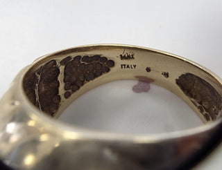 Vintage 14K Gold Augusta Caesar Roman Coin Wide Band Ring