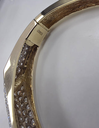 Vintage 14K Gold 5 Carats Diamond Pave Statement Bangle