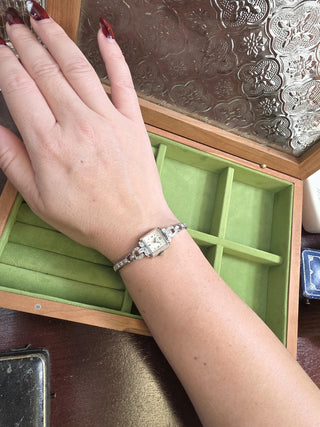 Art Deco Hamilton 1.50 Carats Diamond Ladies Wristwatch 14K Gold