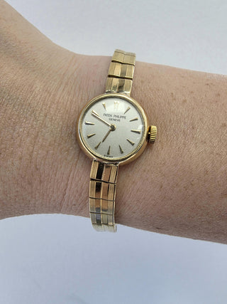 Patek Philippe Silver Satin Dial on 18K Gold Ref 3036
