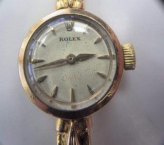 Vintage Rolex Ladies 18K Gold Cocktail Watch on Solid Gold Bracelet