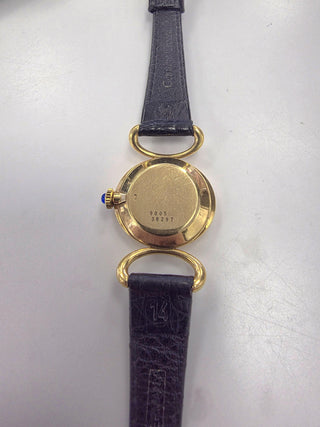 Vintage Baume & Mercier Ladies Lapis Lazuli Dial Wristwatch 18K yellow gold