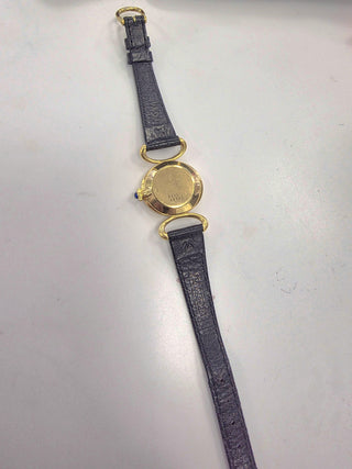 Vintage Baume & Mercier Ladies Lapis Lazuli Dial Wristwatch 18K yellow gold