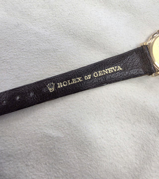 Vintage Rolex Cellini Brown Leather Strap 18k YG