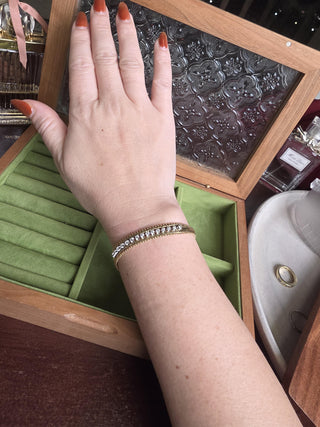 Vintage Italian 14K Gold  0.50 Carats Diamond Flexible Bracelet