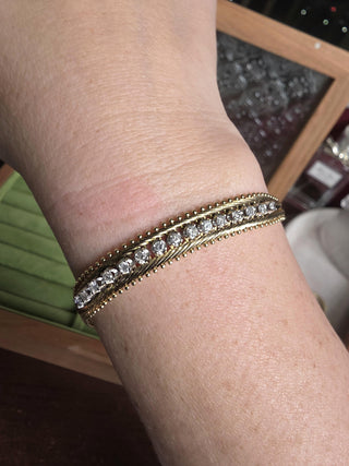 Vintage Italian 14K Gold  0.50 Carats Diamond Flexible Bracelet