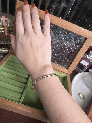 Vintage 14K Gold Channel Set 0.50 Carats Diamond X Bangle