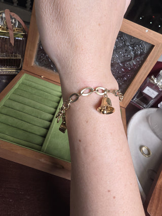 Vintage 14K Yellow Gold Multi Objects Charm Bracelet