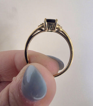 Vintage 14K Gold 1.30 Carat Indicolite Tourmaline and Diamond Ring