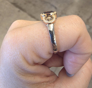 Estate 18K Gold 3.54 Carats Chocolate and Cognac and White Diamond Ring