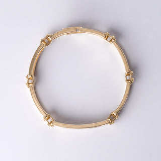 Vintage 1.25 Carats Diamond ID Bar Bracelet 14K Yellow Gold