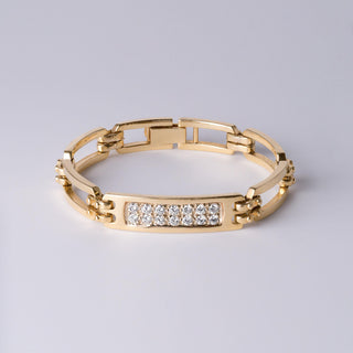 Vintage 1.25 Carats Diamond ID Bar Bracelet 14K Yellow Gold