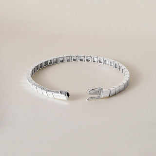 14K White Gold 0.45 Carats Diamond Square Panel Bracelet