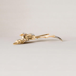 Vintage Italian Diamond Phoenix Bird Brooch 18k and Platinum
