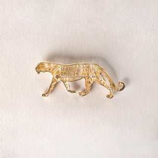 Estate  Modernist Tiger Brooch 14K Yellow Gold