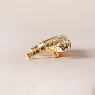 Estate  Modernist Tiger Brooch 14K Yellow Gold