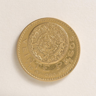 24K Pure Gold Mexico 1919 20 Pesos Aztec Calendar Coin
