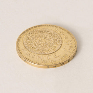 24K Pure Gold Mexico 1919 20 Pesos Aztec Calendar Coin