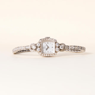 Vintage Lady Hamilton 1.25 Carats Diamonds Tonneau Shape Cocktail Watch 14K Gold