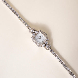 Vintage Lady Hamilton 1.25 Carats Diamonds Tonneau Shape Cocktail Watch 14K Gold