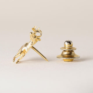 Vintage 14K Gold Diamond Deer Brooch Pin