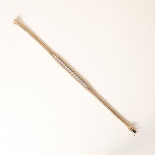 Vintage Italian 14K Gold  0.50 Carats Diamond Flexible Bracelet